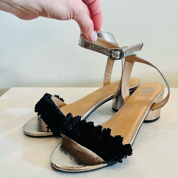 Gioseppo metallic and black Italian leather sandals 10.5 US / Euro 41 - Picture 3 of 8